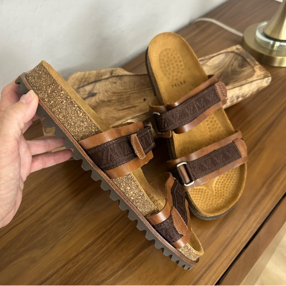 New Velez Men’s Brown Leather Sandals 42